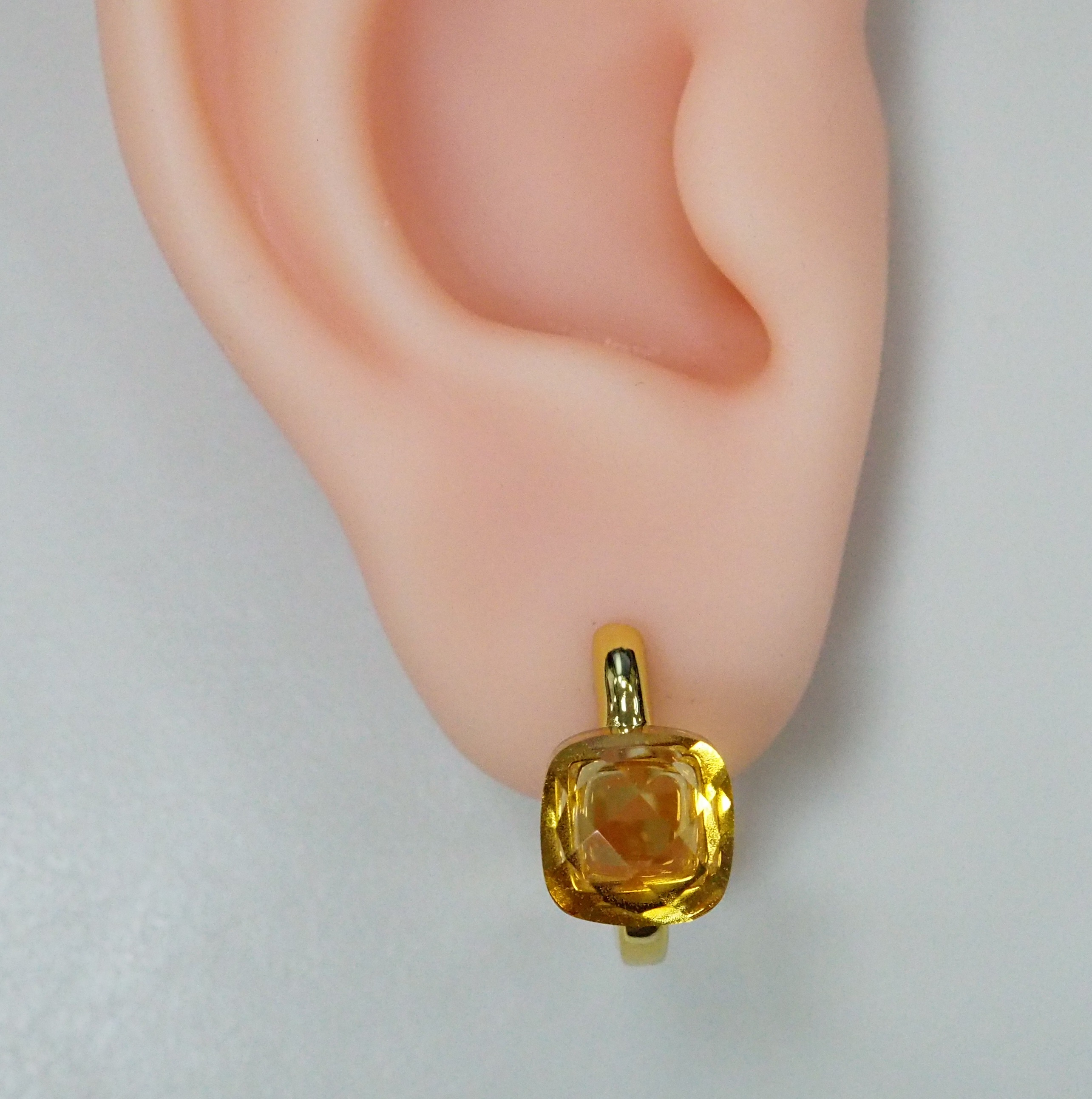 Серебряные серьги с цитринами